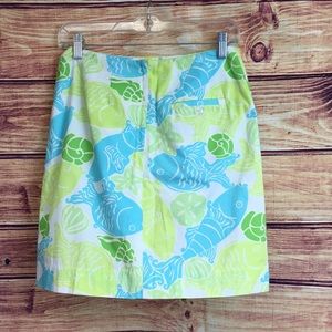 Lilly Pulitzer Skirts - Lilly Pulitzer Fish Aqua Blue & Green Print Skirt Lilly Pulitzer Skirts - Lilly Pulitzer Fish Aqua Blue & Green Print Skirt